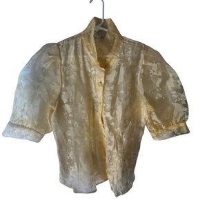 Haute Monde Vibrant Yellow Sheer Top